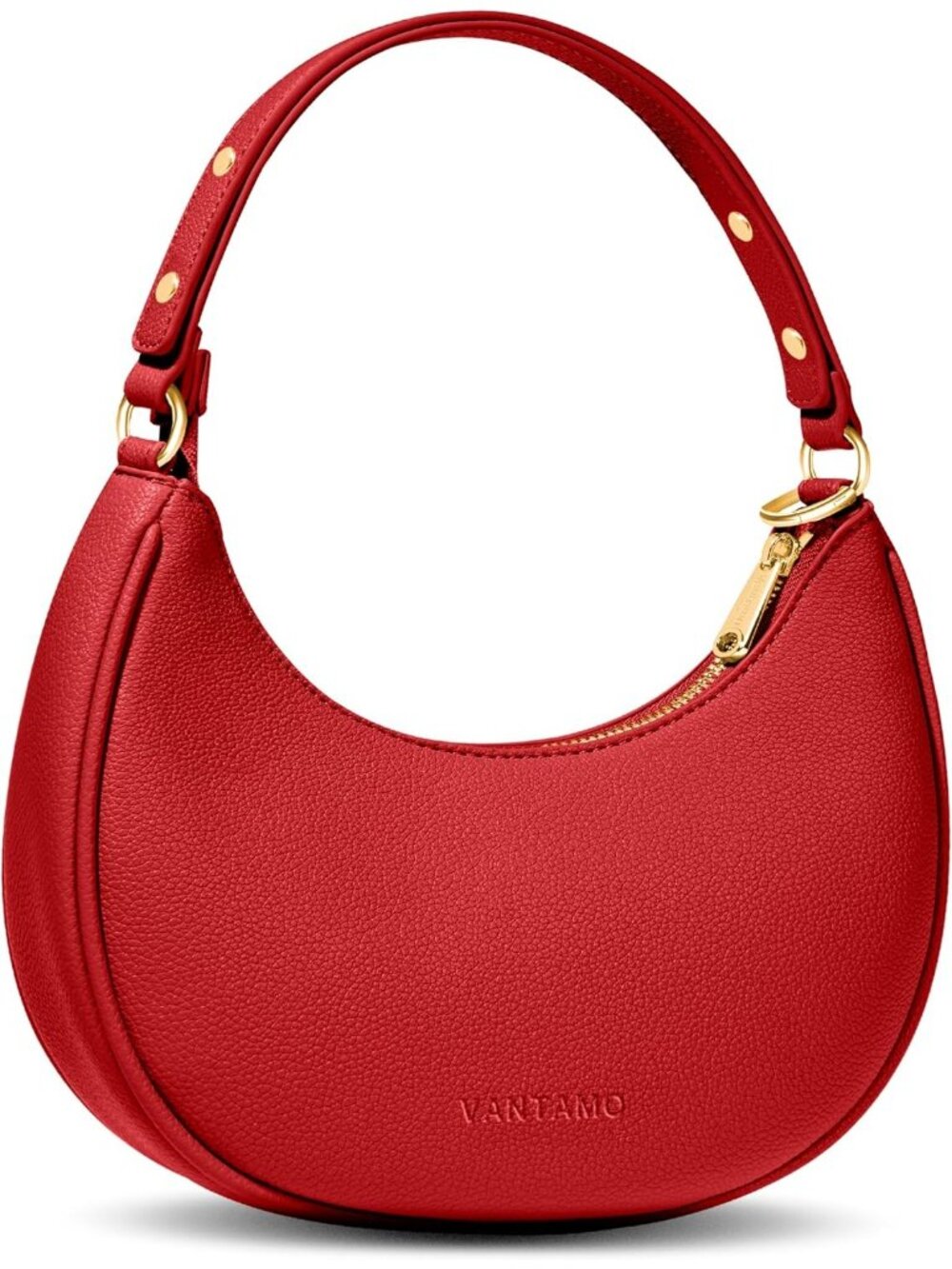 Women's Red RFID Half Moon Anti Theft Clutch Purse Imported Crossbody Bag